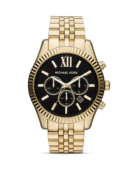 michael kors large lexington watch gold|lexington pavé gold tone watch.